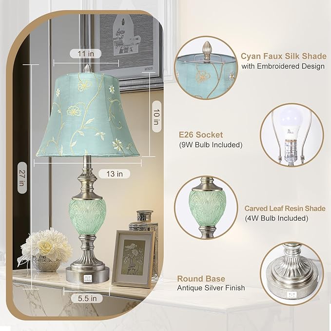 Bedside Table Lamp Set of 2 - Image 2