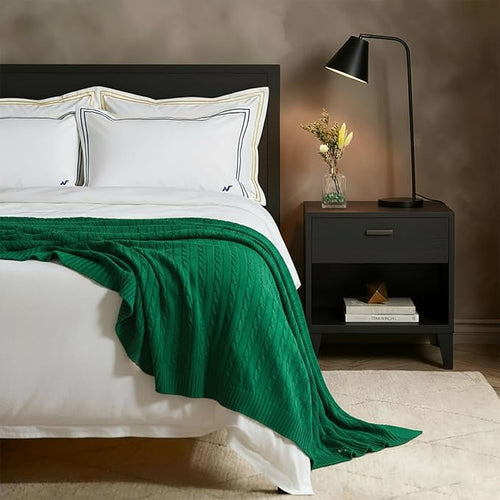100% Cotton Cable-Knit Throw Blanket: 60" x 70", Ultra Soft, Breathable - Image 2
