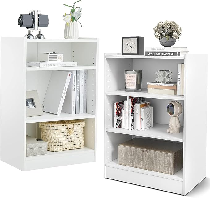 LOKO 3-Tier Open Bookcase Set of 2, Modern 3-Cube Bookshelf by LOKO