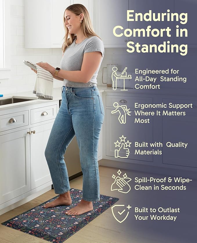Ophanie Kitchen Mats for Floor, 3/4 inch Thick, 20x39 Anti Fatigue Cushioned Mat - Image 3