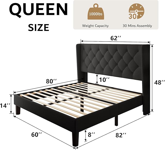 iPormis Queen Size Platform Bed Frame - Image 2
