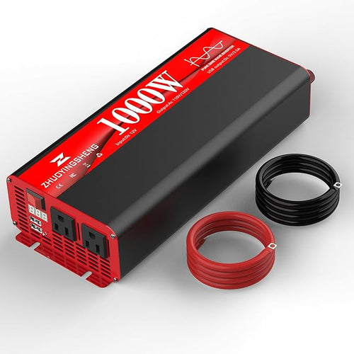1000W Pure Sine Wave Inverter 12V DC to 120V AC Car Power Inverter by ZYSPowerinverter