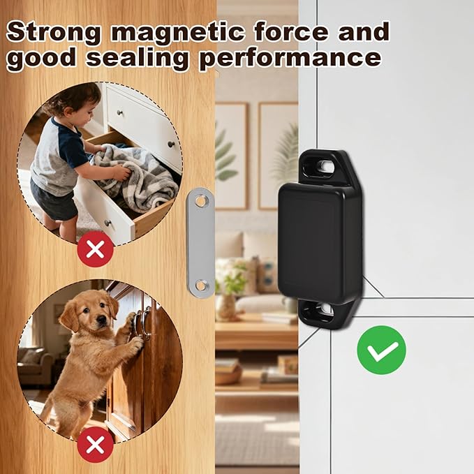 16 Pack Magnetic Push Latch, Heavy Duty Magnetic Touch Latch, - Image 3