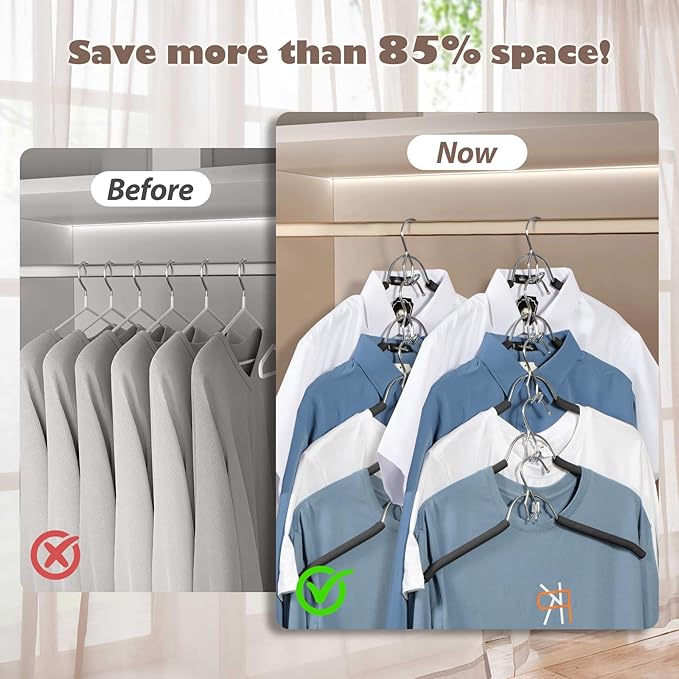 VWV Hangers, Space Saving Hanger, Heavy-Duty Stainless Steel Sweater and Shirt - Image 5