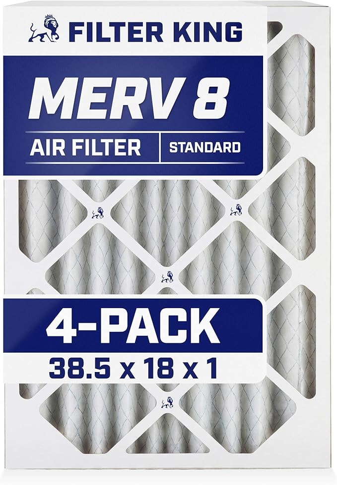 Filter King 38.5x18x1 Air Filter | 4-PACK | MERV 8 HVAC Pleated A/C Furnace by FilterKing