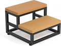 Y&M Two Step Stool for Adults Kids, Waterproof HPDE Bed Step Foot Stool by YM