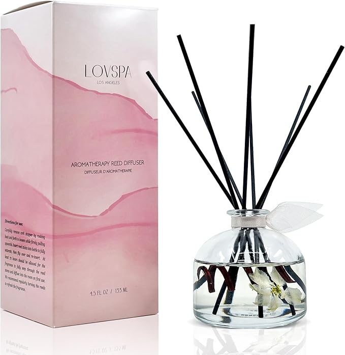 LOVSPA Reed Diffuser Set, Soothe Tahitian Vanilla Bean Scented Oil Diffuser by LOVSPA