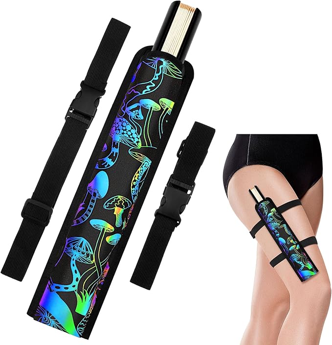 Summer Rave Fan Thigh Holster Rave Fan Holder Folding Hand Pouch Foldable by Cosblank