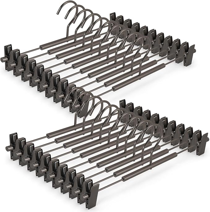 VWV 20-Pack Adjustable Women's Skirt and Pants Hangers, Space-Saving, Suitable by Designedforluxuryhangers