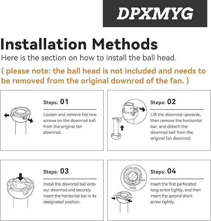 DPXMYG 72 inch Ceiling Fan Downrod - Image 6