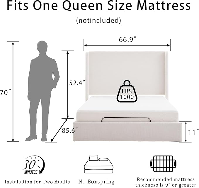 Queen All-in-One Adjustable Bed Frame - Image 2