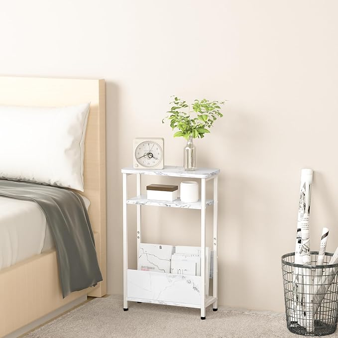 THUMEYE 7.1" Narrow Side Table for Small Spaces, 3 Tier Small End Table - Image 7