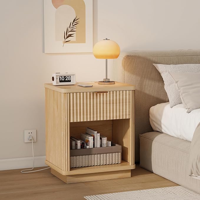 LYNCOHOME Fluted Nightstand Set of 2 - Image 6