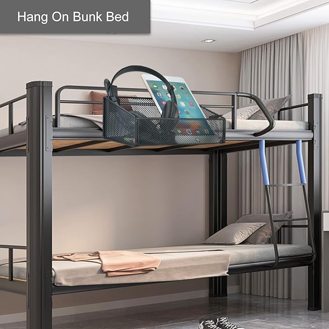 MATIMASU Bedside Caddy Hanging Storage Basket Beside Shelf Metal Organizer - Image 5