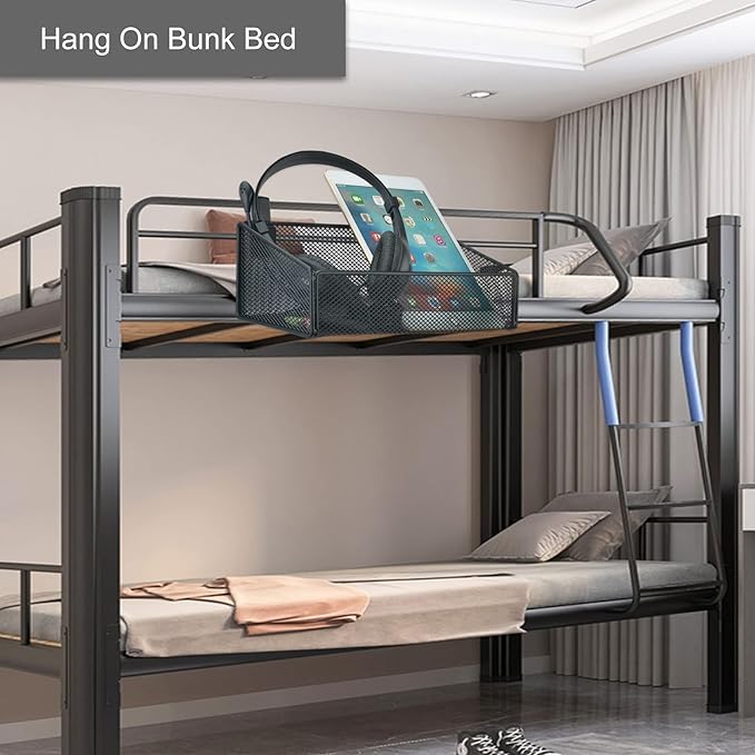 MATIMASU Bedside Caddy Hanging Storage Basket Beside Shelf Metal Organizer - Image 5