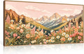 LHIUEM Large Abstract Colorful Mountain Framed Canvas Wall Art, Boho Pink by LHIUEM