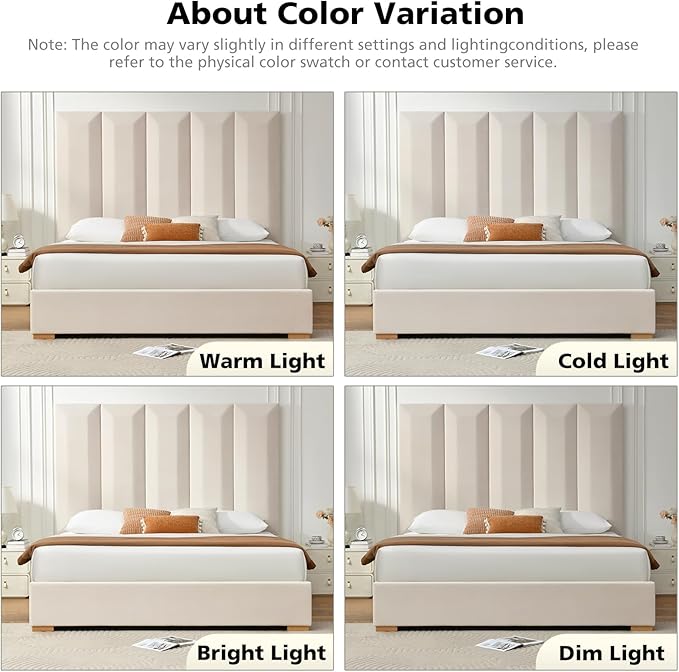 VELOCAVA King Size Upholstered Bed Frame - Image 8
