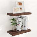 Floating Shelves 16 Inch Long, Wall-Mounted Bathroom Shelves Set of 2, 9.3 Inch by FunMemories
