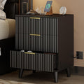 Lulive Wood 3 Drawers Dresser Fluted Night Stand by Lulive