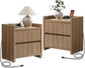 SICOTAS Night Stands Set of 2-Fluted Nightstands by SICOTAS