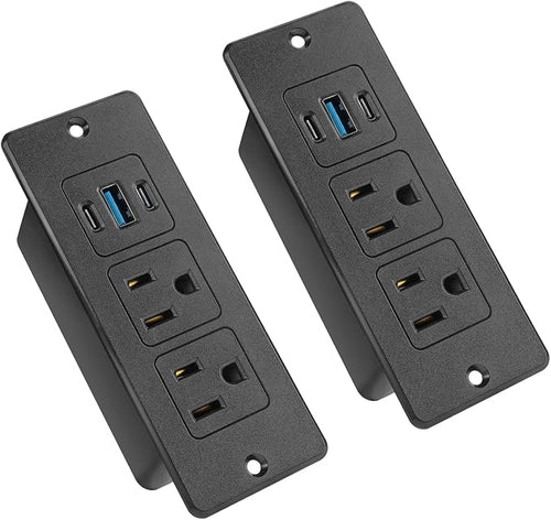 2 Pack Recessed Power Strips USB, 20W Fast Charging Furniture Outlets by Havorbit