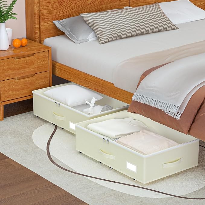 Under Bed Storage with Wheels, No Assemble Required 7.5 inches height Under Bed - Image 6