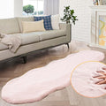 Pink Plush Washable Fluffy Fur Rugs by ORINOVA