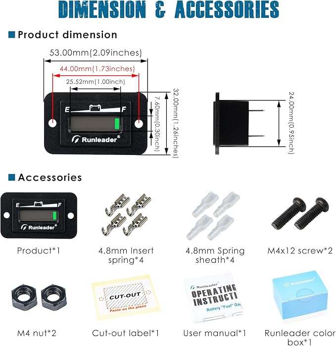 Runleader LED Battery Level Monitor, Charge and Discharge Display- Only Suitable - Image 8