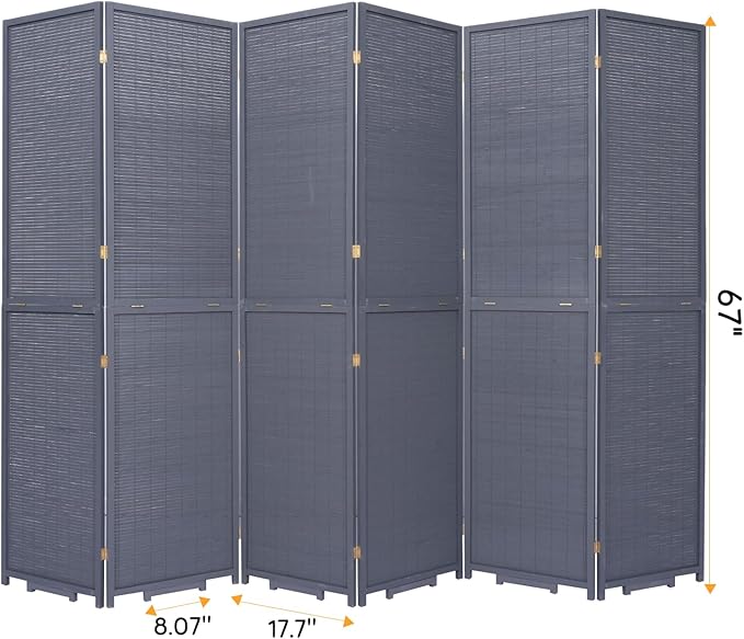 Bamboo Room Divider Folding Privacy Screens, Wall Divider - Image 6