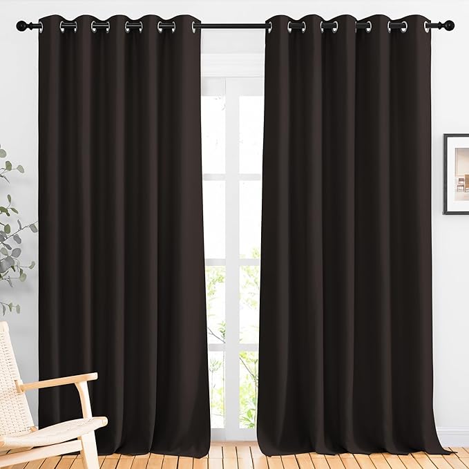 NICETOWN Toffee Brown Curtains 102 inches Long by NICETOWN
