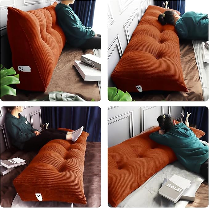 WOWMAX 100% Cotton Corduroy Headboard Pillow – California King Size Back - Image 3