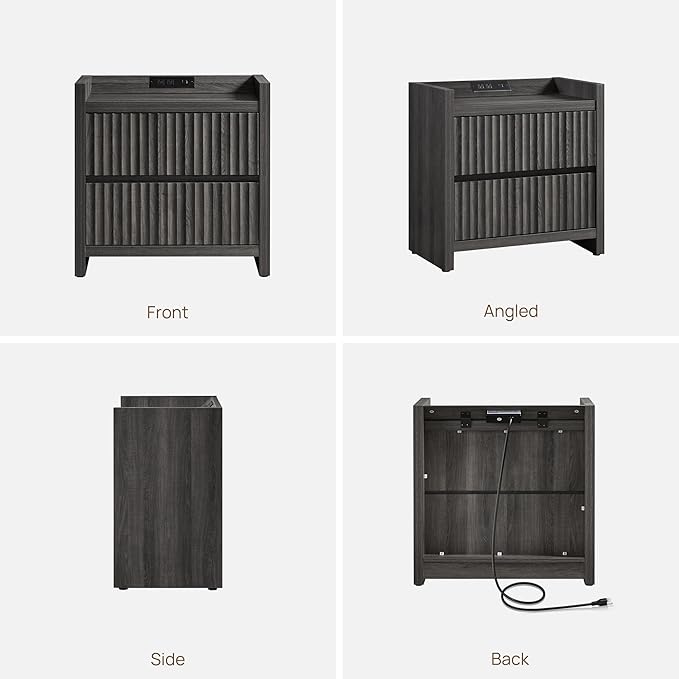 SICOTAS Night Stand Set of 2-Fluted Nightstands - Image 9