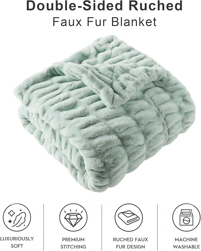 BATTILO HOME Faux Fur Throw Blanket - Image 3