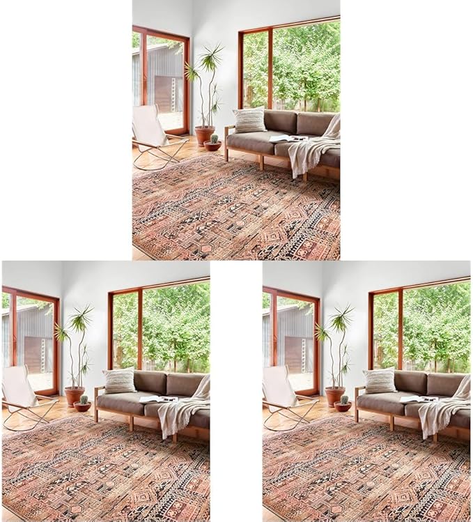 Loloi II Layla Collection, Mocha/Blush, Accent Rug, Vintage Inspired, Distressed by Loloi