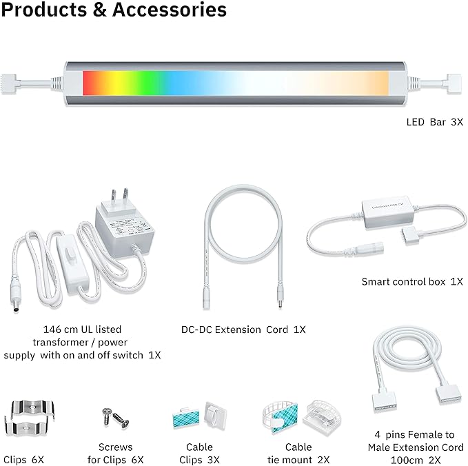 Smart Under Cabinet Lighting Strip Lights White and Multi Color Work - Image 7