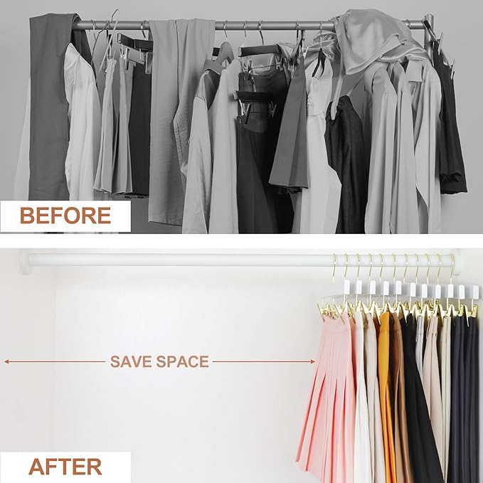 TOPIA HANGER White Wooden Pants Hangers - Image 7