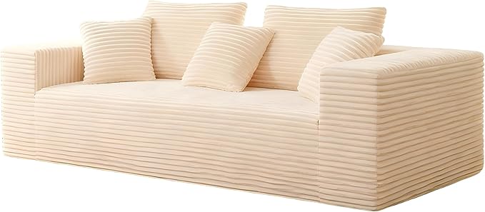 Boneless Cloud Couch Sofa, 3 Seater Deep Seat Modern Lounge Sleeper Couch by sonovafurn