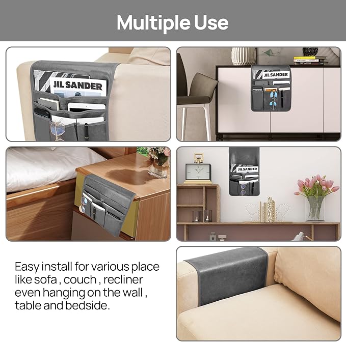 Teniux Remote Control Holder Faux Leather Armrest Organizer - Image 5