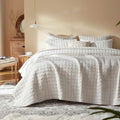 LEAONME Velvet Quilt King Size-98''x106'', Lightweight White Velvet Comforter by LEAONME