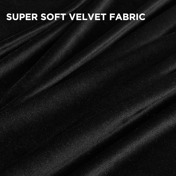 Joydeco Black Velvet Curtains 84 Inches Long, Insulated Thermal Privacy Room - Image 5