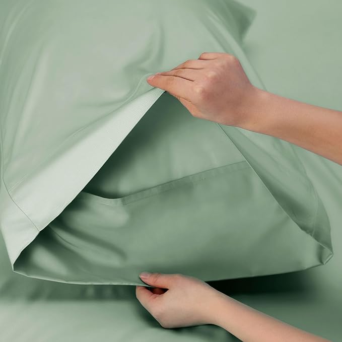 Bedsure California King Sheet Sets, Cooling Sheets, Rayon Derived from Bamboo - Image 6