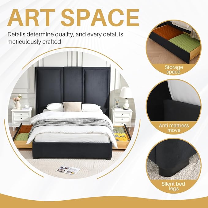 YUHUASHI Queen Size Bed Frame - Image 8