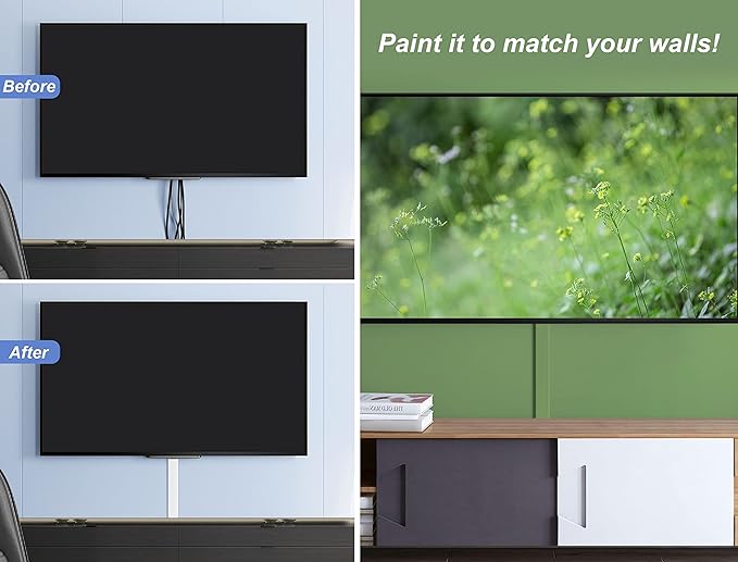 ZhiYo 34in TV Cord Hider for Wall Mounted TV, Large Cord Cover Wall, PVC Cable - Image 6