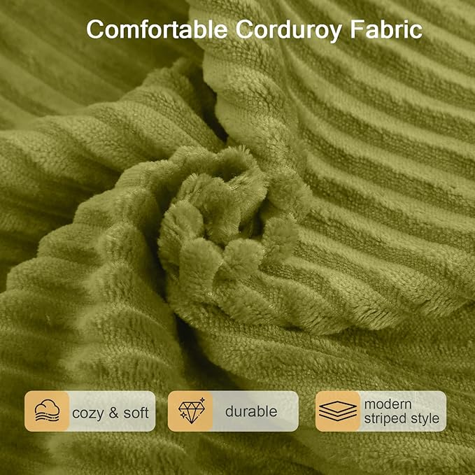 MeMoreCool Stuffed Pouf Ottoman Foot Rest Square, Corduroy Floor Pouf Foot Stool - Image 8