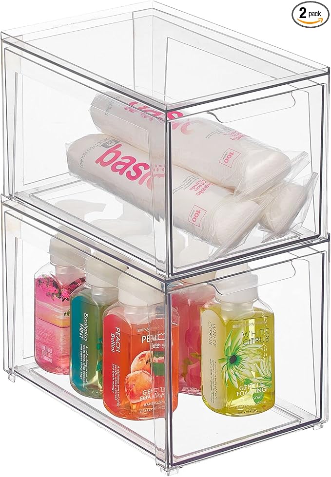 mDesign Plastic Stackable Bathroom Storage by mDesign