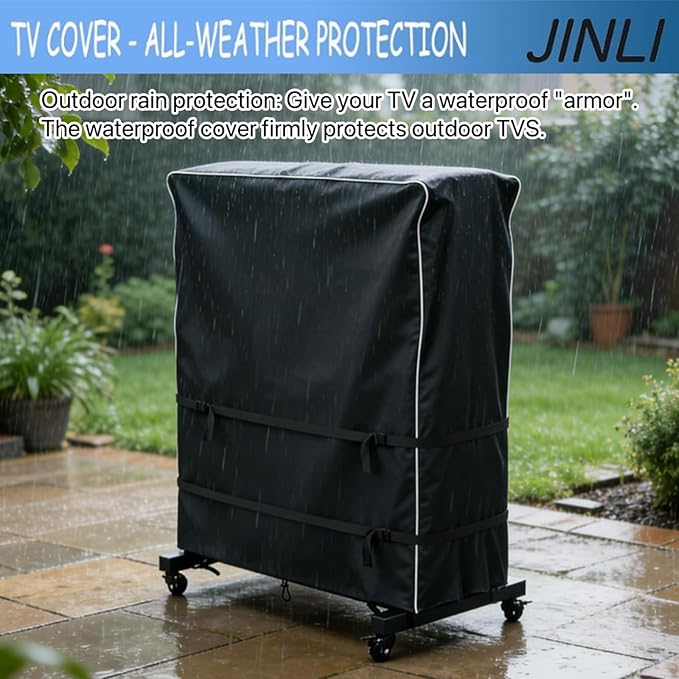 JINLI 65-70 inch outdoor TV trolley cover, courtyard TV cover, Oxford fabric - Image 7