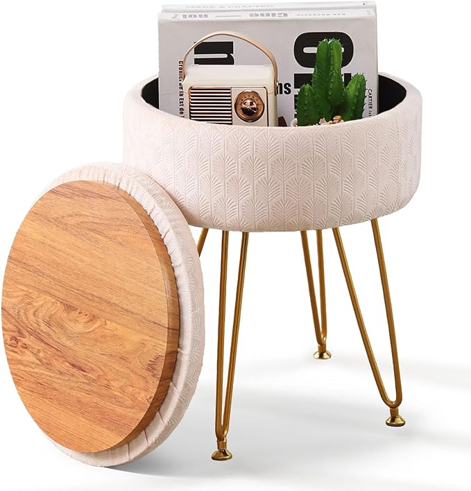 Cpintltr Footrest Footstools Round Velvet Ottoman by CpintltrFruniture