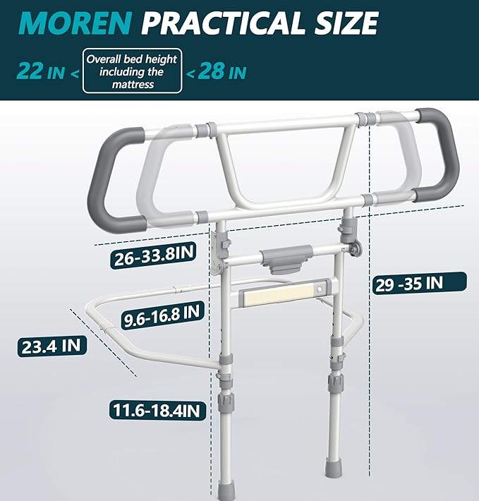 Packve Foldable Bed Rails for Elderly Adults Safety - Image 6