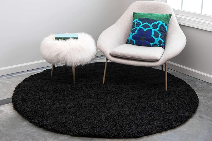 Unique Loom Solid Shag Collection Area Rug - Image 2