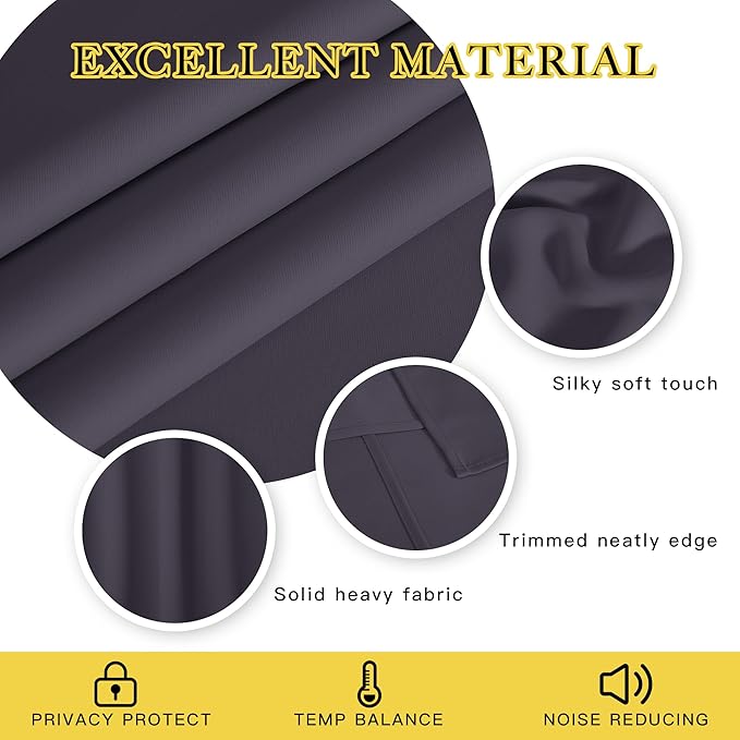 NICETOWN Blackout Short Curtain 63 inches Long - Image 2